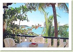 Antigua hotels, The Catamaran Hotel balcony view.